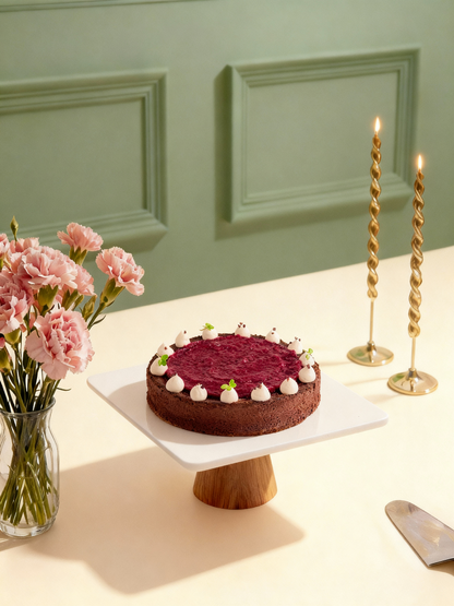 Decadent Twice Baked Chocolate Cake with ganache - Intense Flourless Style Dessert Bangalore - Caspars Bageri
