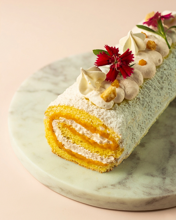 Mango & Coconut Swiss Roll