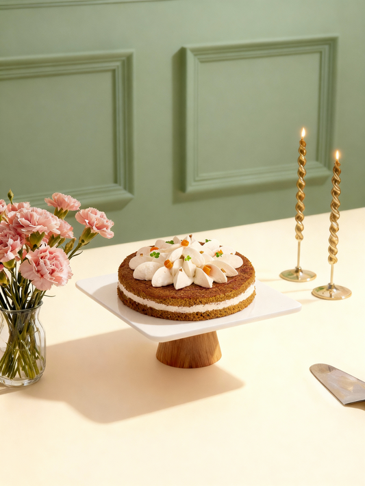 Spiced Carrot Cake with smooth cream cheese frosting - Artisanal Rustic Celebration Cake Bangalore - Caspars Bageri