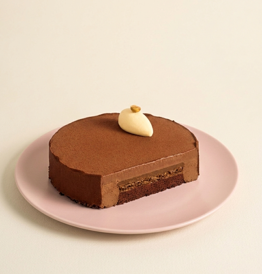 Luxury Eggless Hazelnut Praliné Entremet with crunchy feuilletine - Premium Eggless Cakes Bangalore - Caspars Bageri